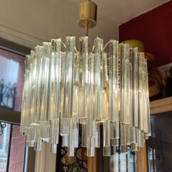 Lustre à cascade de cristaux triedri de Venini vers 1960