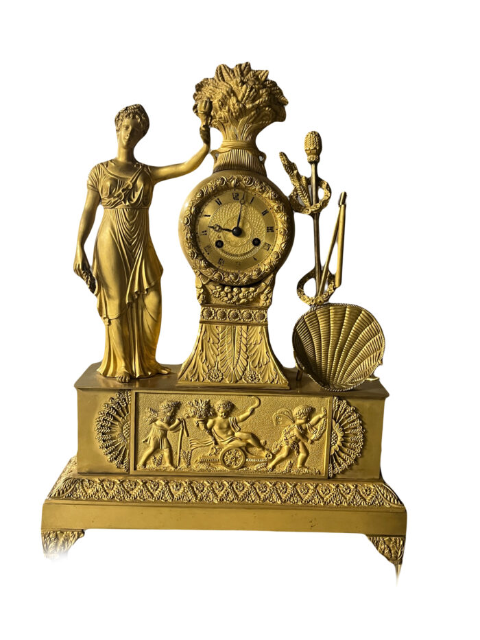 Superbe pendule, datant de l'époque de la Restauration au début du XIXe siècle, Antiquités et brocante