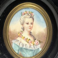 Miniature ancienne, réalisée à la fin du XIXe siècle et signée par l’artiste J. Cavana