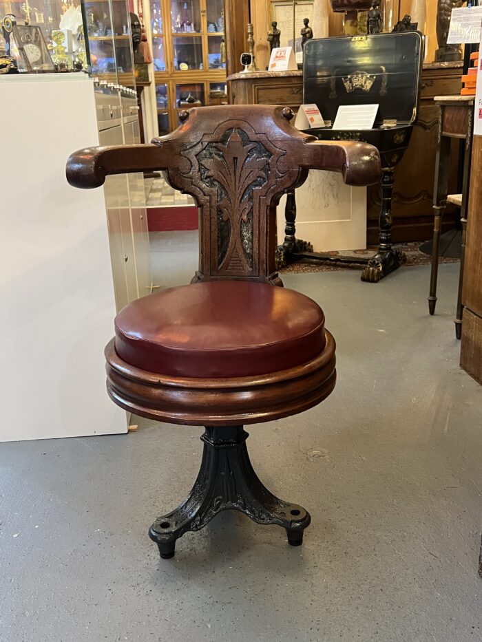 Rare fauteuil pivotant ancien de Paquebot, Le France, Le Normandie