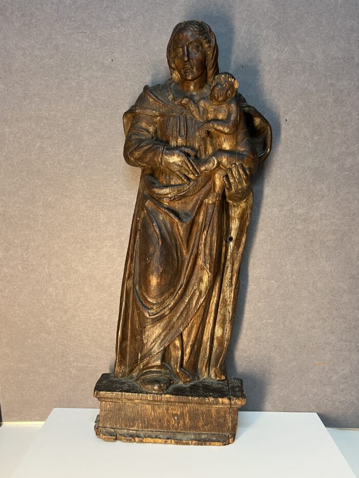 Belle sculpture ancienne de la fin du 18e, Dieux le père et Jésus