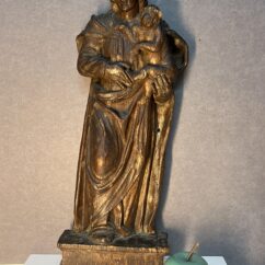 Belle sculpture ancienne de la fin du 18e, Dieux le père et Jésus