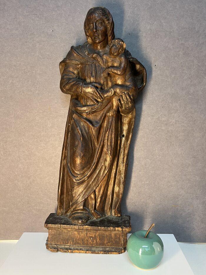 Belle sculpture ancienne de la fin du 18e, Dieux le père et Jésus