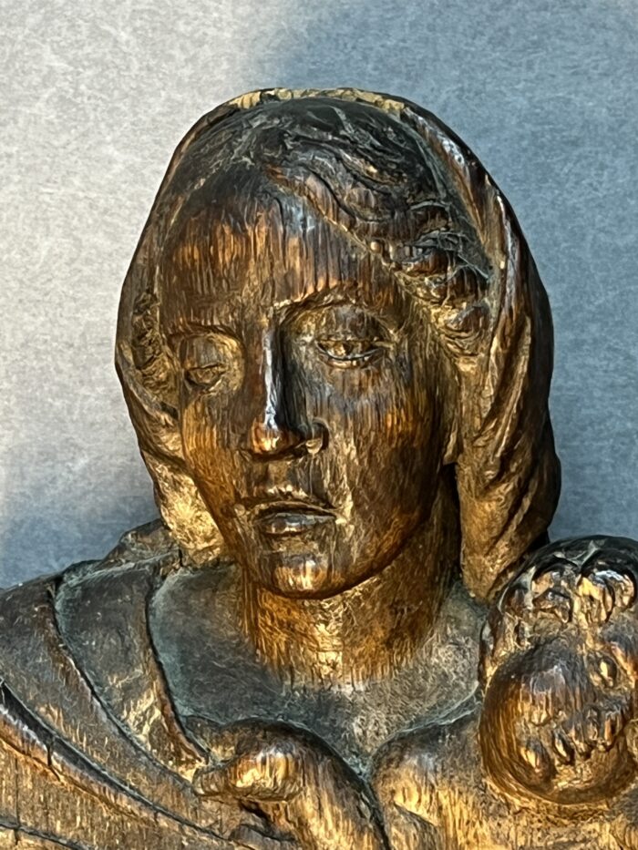 Belle sculpture ancienne de la fin du 18e, Dieux le père et Jésus