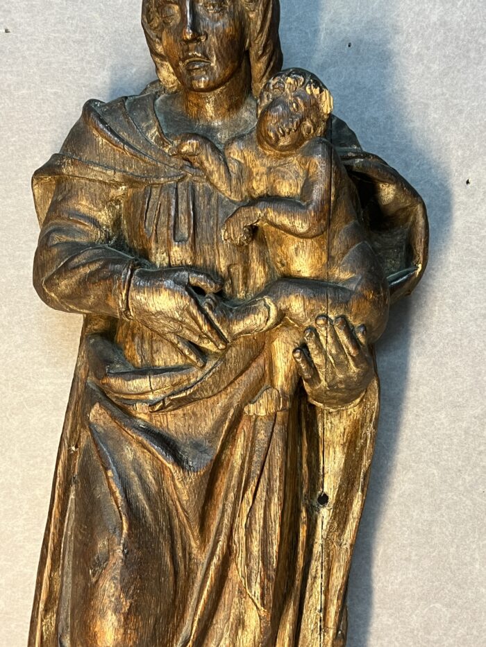 Belle sculpture ancienne de la fin du 18e, Dieux le père et Jésus