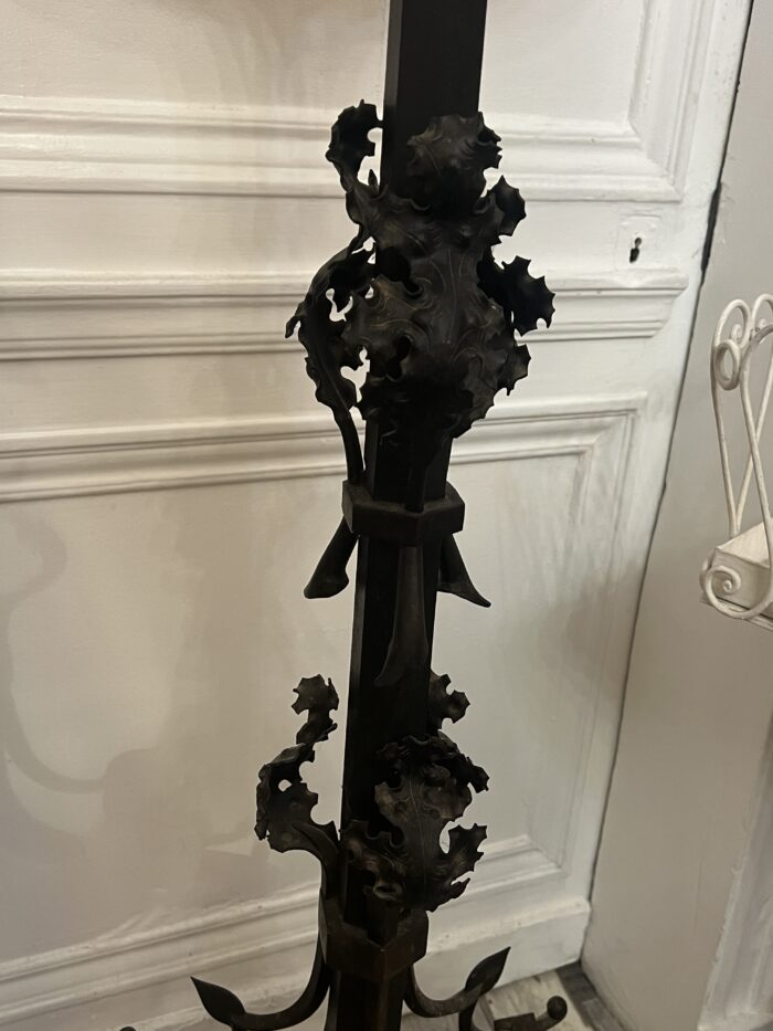 Rare grand porte bougies, en fer forgé XIXe siècle, religieux – Image 8