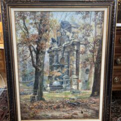 Paul Schaan (1857-1924) : La Fontaine Médicis au Jardin du Luxembourg. Huile sur toile