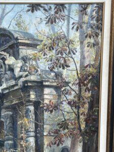 Paul Schaan (1857-1924) : La Fontaine Médicis au Jardin du Luxembourg. Huile sur toile