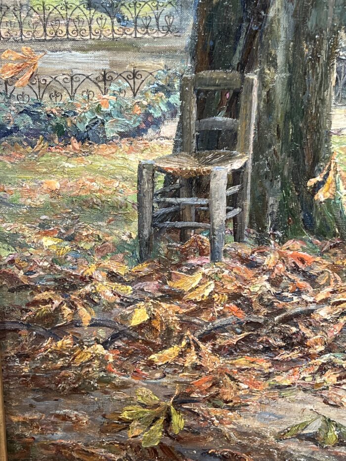 Paul Schaan (1857-1924) : La Fontaine Médicis au Jardin du Luxembourg. Huile sur toile