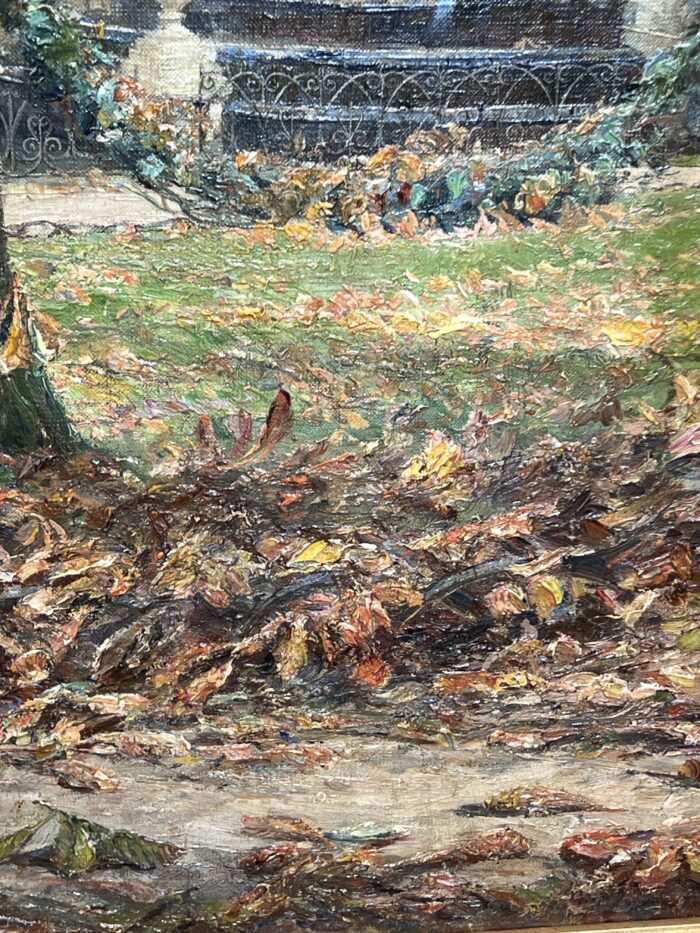 Paul Schaan (1857-1924) : La Fontaine Médicis au Jardin du Luxembourg. Huile sur toile