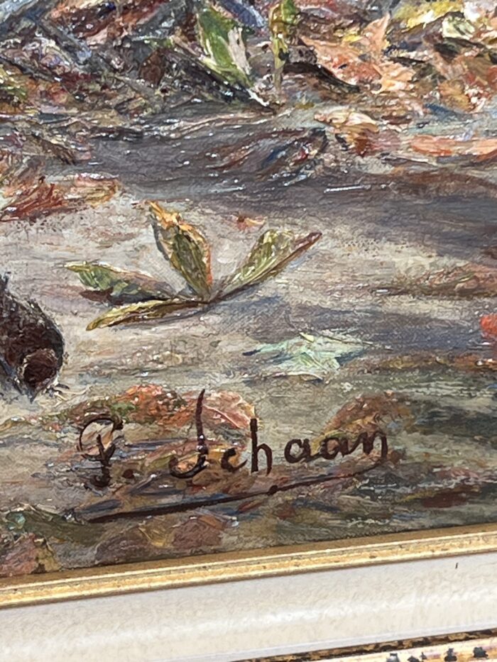 Paul Schaan (1857-1924) : La Fontaine Médicis au Jardin du Luxembourg. Huile sur toile