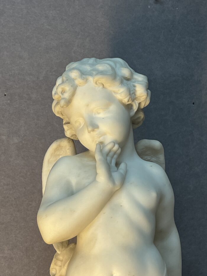 Sculpture en marbre de Adolfo Sipriani, Cupidon, 59 cm, signé, début XXe