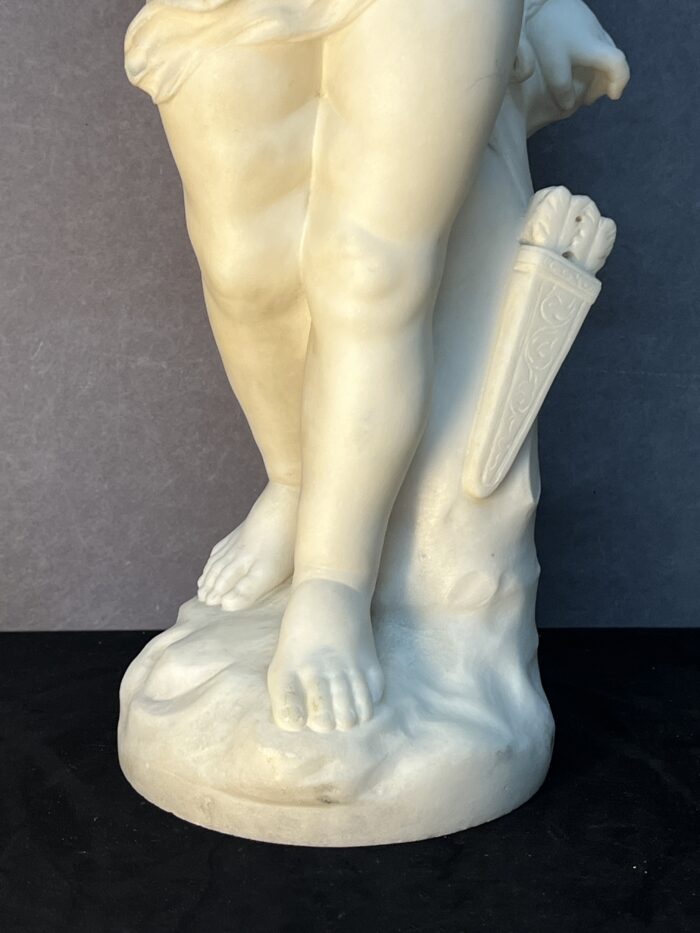 Sculpture en marbre de Adolfo Sipriani, Cupidon, 59 cm, signé, début XXe
