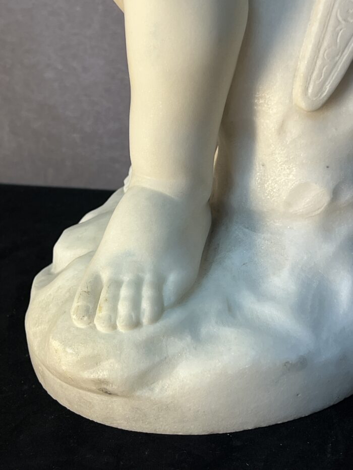 Sculpture en marbre de Adolfo Sipriani, Cupidon, 59 cm, signé, début XXe – Image 9