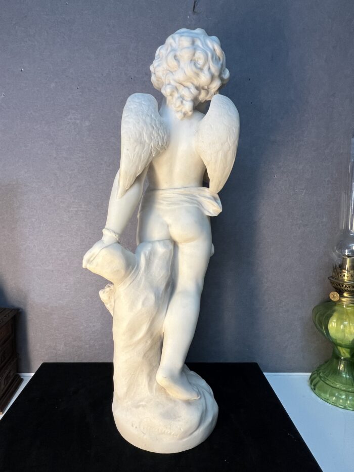 Sculpture en marbre de Adolfo Sipriani, Cupidon, 59 cm, signé, début XXe