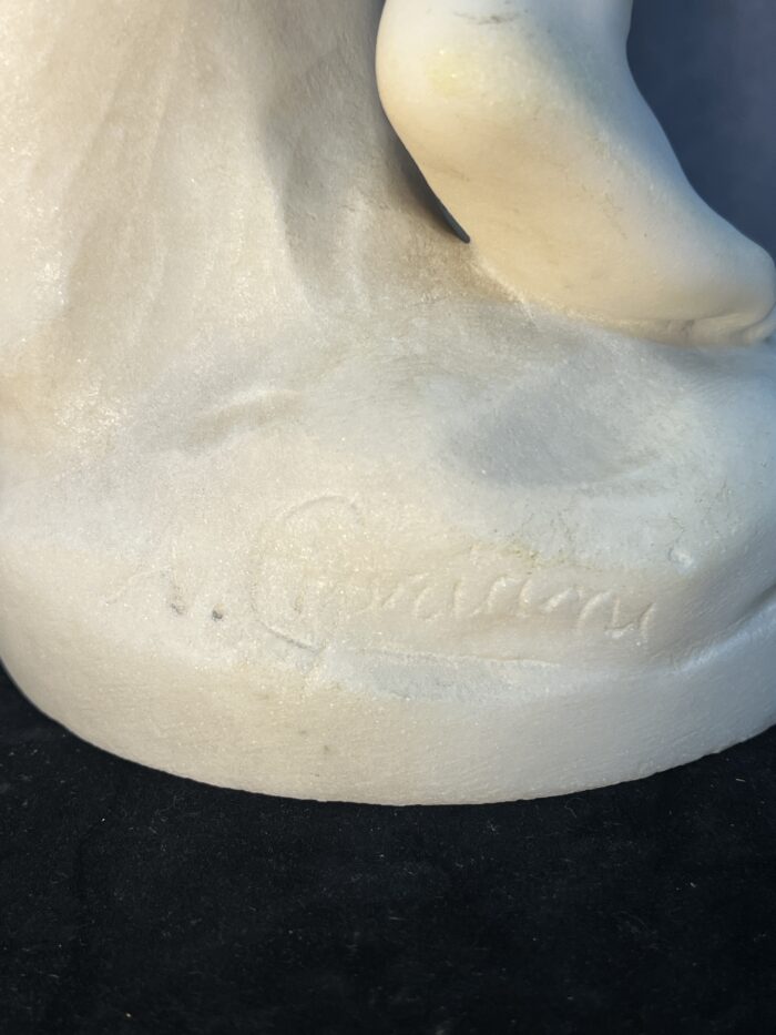 Sculpture en marbre de Adolfo Sipriani, Cupidon, 59 cm, signé, début XXe