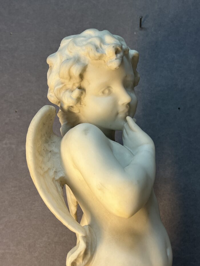Sculpture en marbre de Adolfo Sipriani, Cupidon, 59 cm, signé, début XXe – Image 15