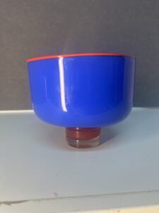 Eric Lindgren cache pot en verre soufflé 1990 vintage glasswork