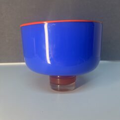 Eric Lindgren cache pot en verre soufflé 1990 vintage glasswork