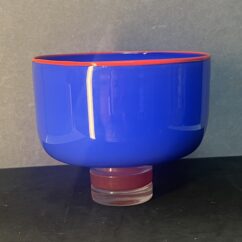 Eric Lindgren cache pot en verre soufflé 1990 vintage glasswork