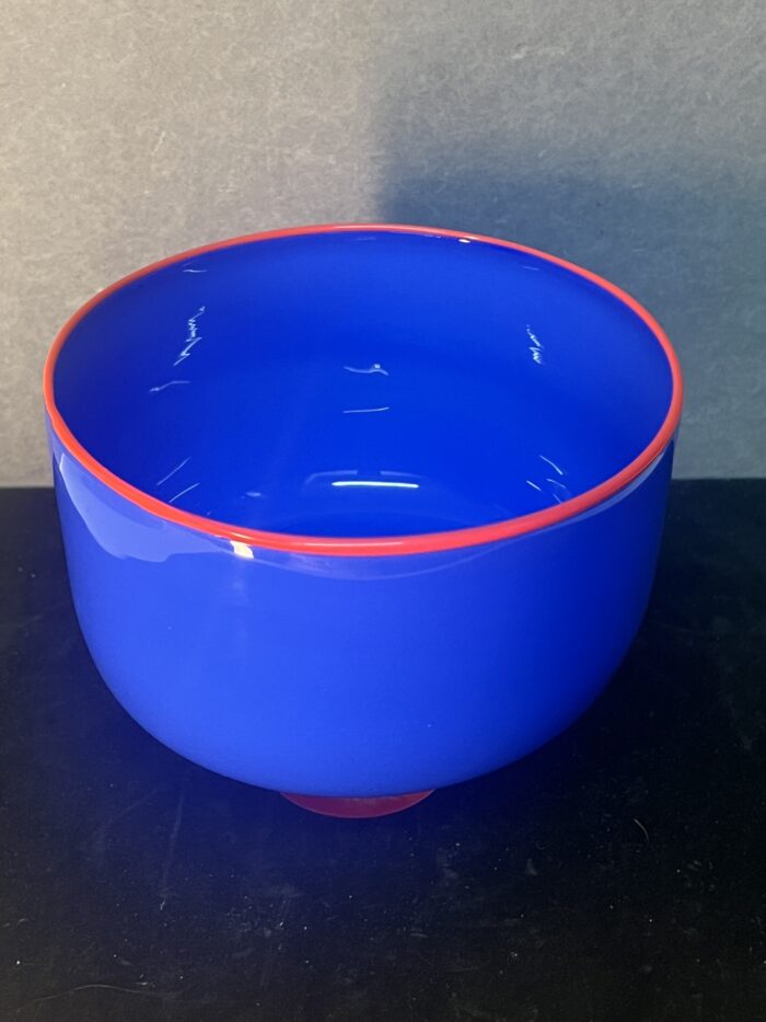 Eric Lindgren cache pot en verre soufflé 1990 vintage glasswork
