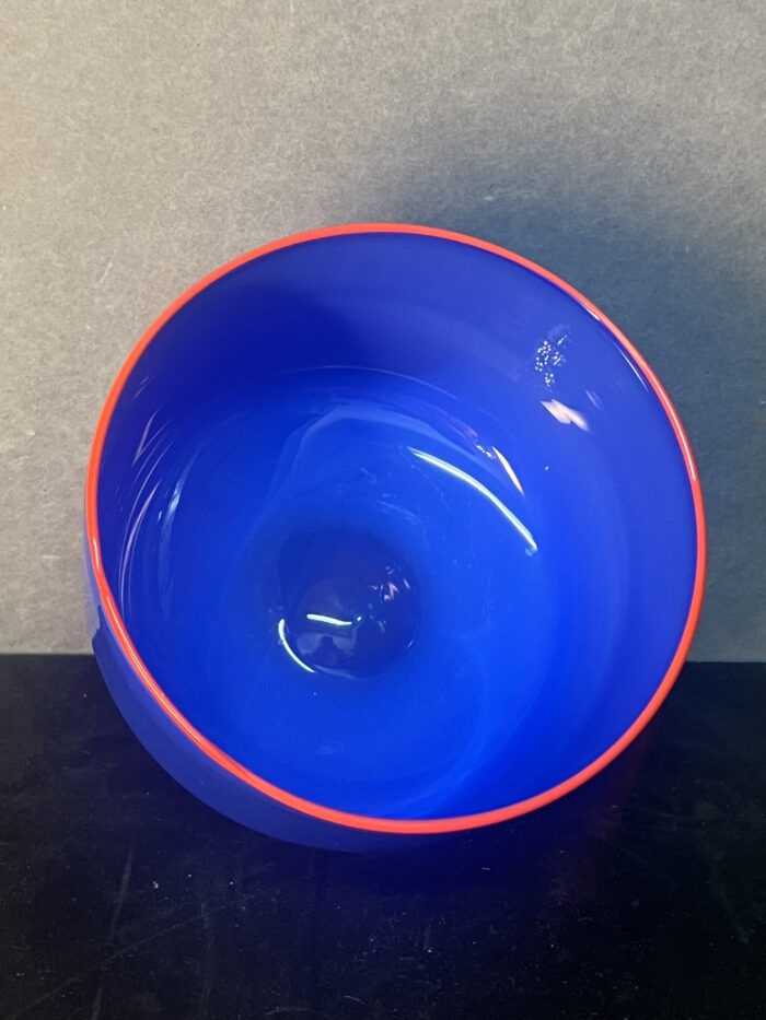 Eric Lindgren cache pot en verre soufflé 1990 vintage glasswork
