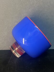 Eric Lindgren cache pot en verre soufflé 1990 vintage glasswork
