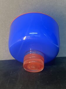 Eric Lindgren cache pot en verre soufflé 1990 vintage glasswork