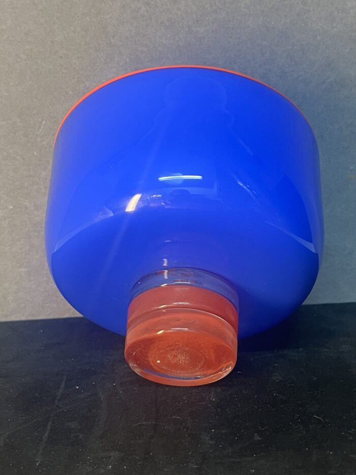 Eric Lindgren cache pot en verre soufflé 1990 vintage glasswork