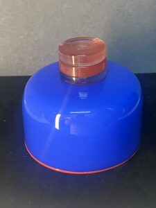 Eric Lindgren cache pot en verre soufflé 1990 vintage glasswork