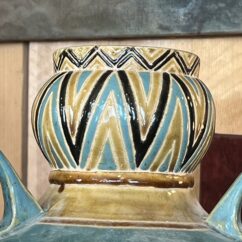 Vase de sol en céramique des années 1970, décor vintage, H 56 cm