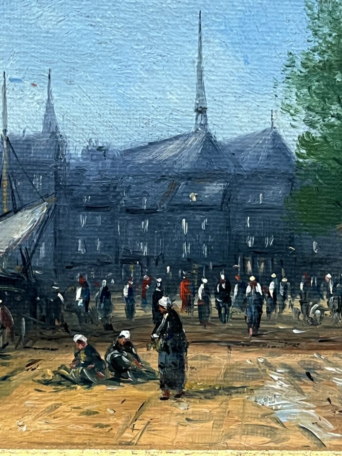 Huile sur toile de Gérard Roux né en 1946, représentant le port de Honfleur. Une œuvre marine authentique au charme intemporel, signée de l'artiste.