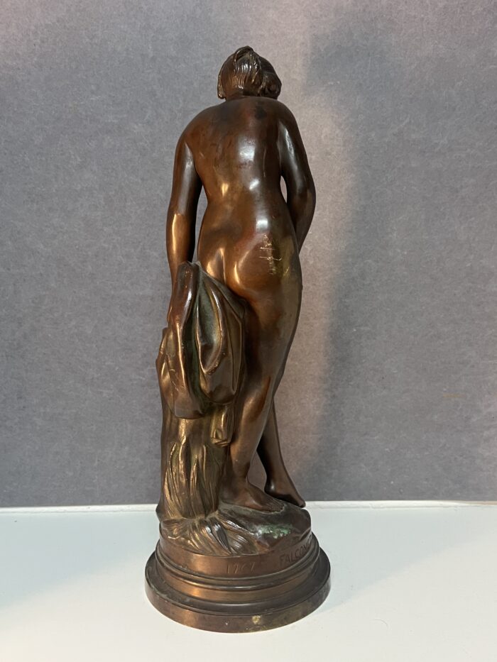 Étienne Maurice Falconet (d'après), sculpture en bronze à patine brune, H 44 cm – Image 4