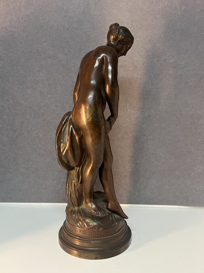 Étienne Maurice Falconet (d'après), sculpture en bronze à patine brune, H 44 cm