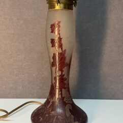 François Théodore Legras (1839-1916) joli pied de lampe art nouveau en verre multicouche