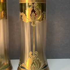 Paire de vases émaillés art nouveau, Montjoye Saint Denis pour Legras, vers 1900