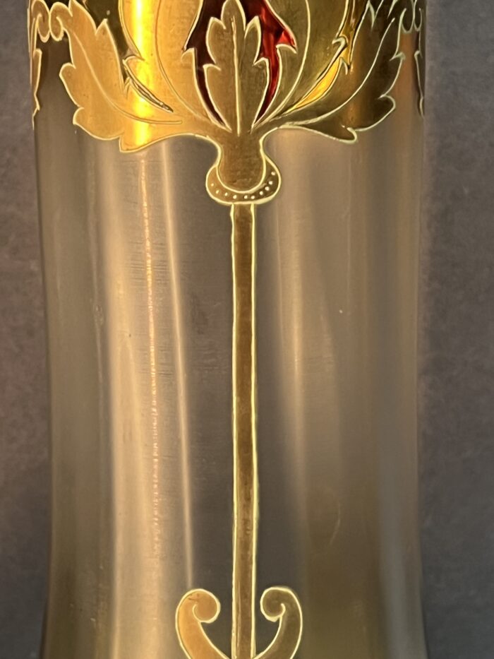 Paire de vases émaillés art nouveau, Montjoye Saint Denis pour Legras, vers 1900