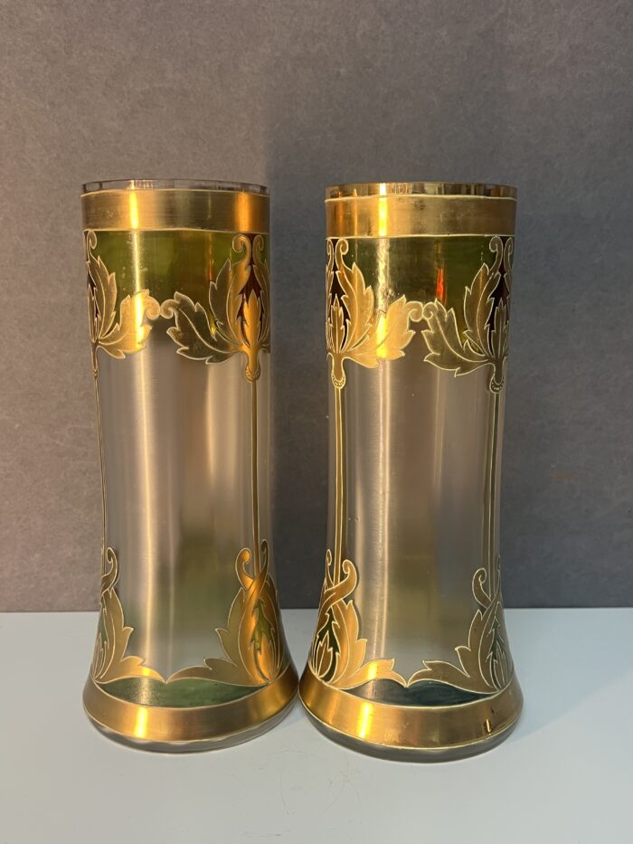 Paire de vases émaillés art nouveau, Montjoye Saint Denis pour Legras, vers 1900