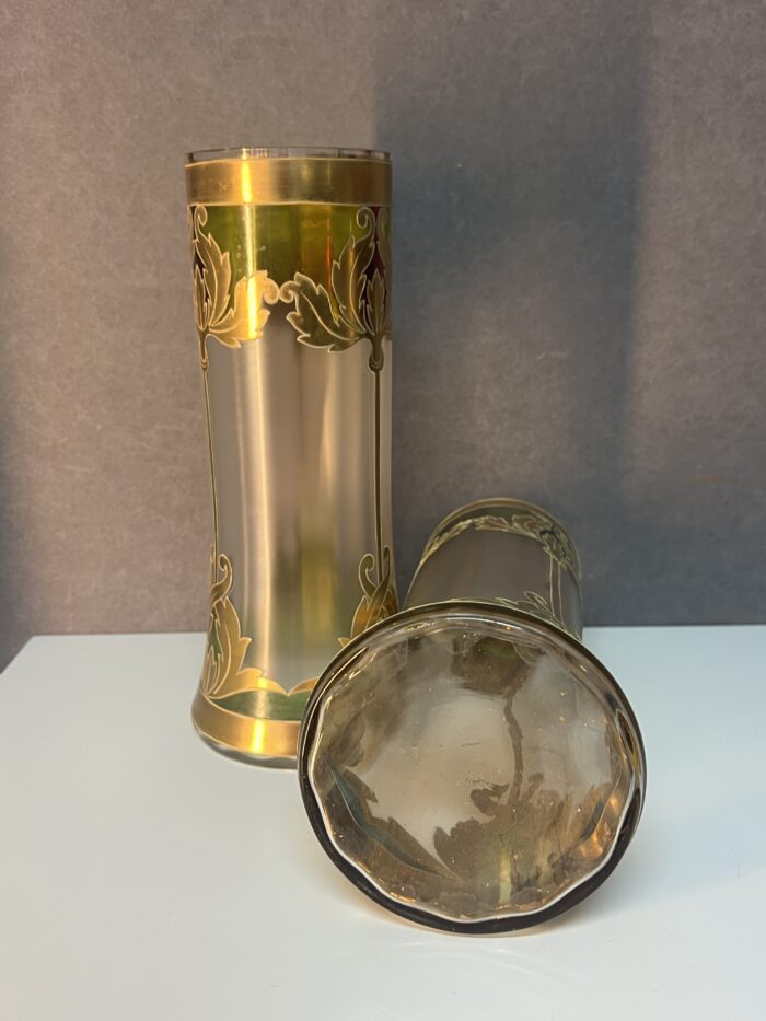 Paire de vases émaillés art nouveau, Montjoye Saint Denis pour Legras, vers 1900