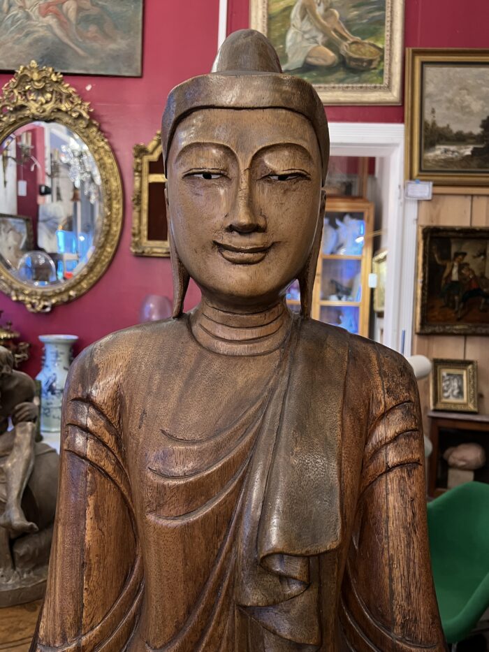 Sculpture en bois sculpté, originaire de Birmanie ou de Thaïlande, datant vers 1980