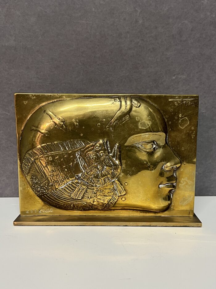 Pierre-Yves TRÉMOIS (1921-2020). "Profil", 1988. Sculpture en bronze doré, signée et numérotée 495/1250