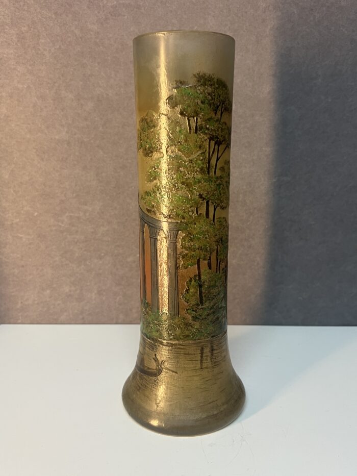 Eugène Michel (1848-1904 ), vase en verre multicouche dégagé à l'acide d'un décor lacustre à la vénitienne, vers 1900