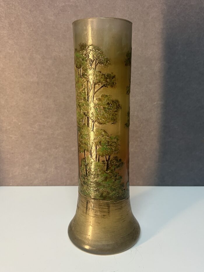 Eugène Michel (1848-1904 ), vase en verre multicouche dégagé à l'acide d'un décor lacustre à la vénitienne, vers 1900