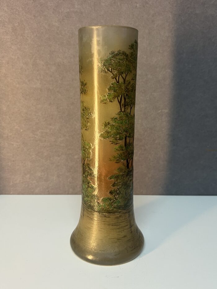 Eugène Michel (1848-1904 ), vase en verre multicouche dégagé à l'acide d'un décor lacustre à la vénitienne, vers 1900