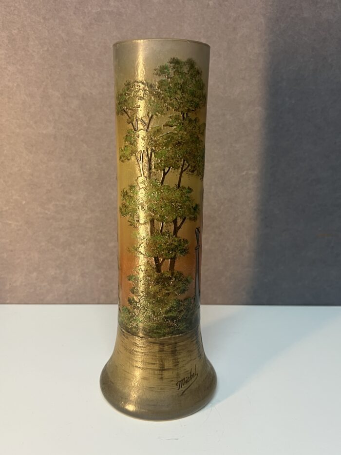 Eugène Michel (1848-1904 ), vase en verre multicouche dégagé à l'acide d'un décor lacustre à la vénitienne, vers 1900