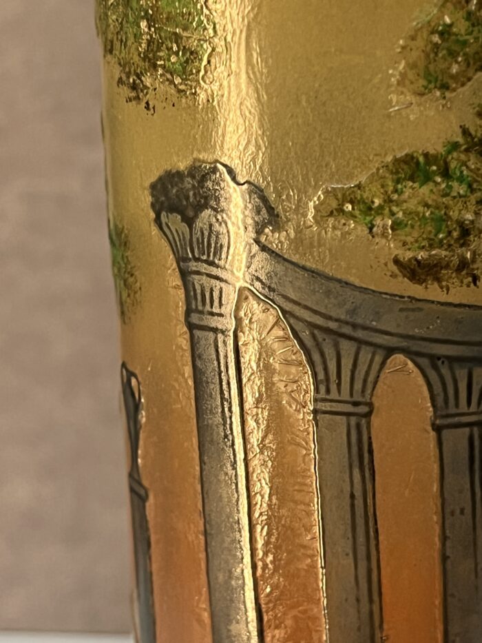 Eugène Michel (1848-1904 ), vase en verre multicouche dégagé à l'acide d'un décor lacustre à la vénitienne, vers 1900