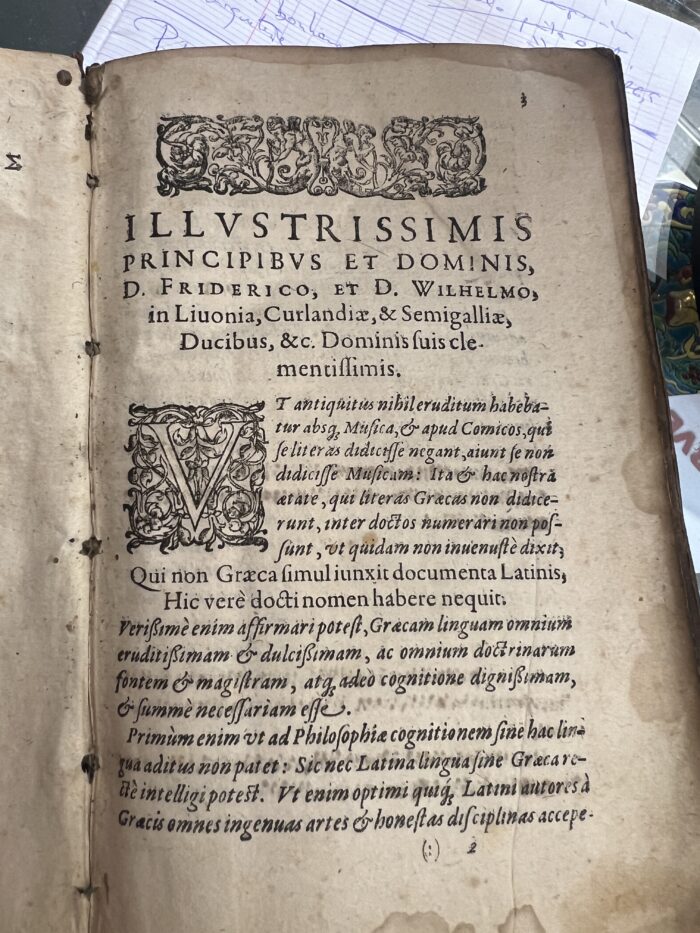 Livre relié cuir, Calligraphia Oratoria Linguae Graecae – Johannes Posselius (1584)