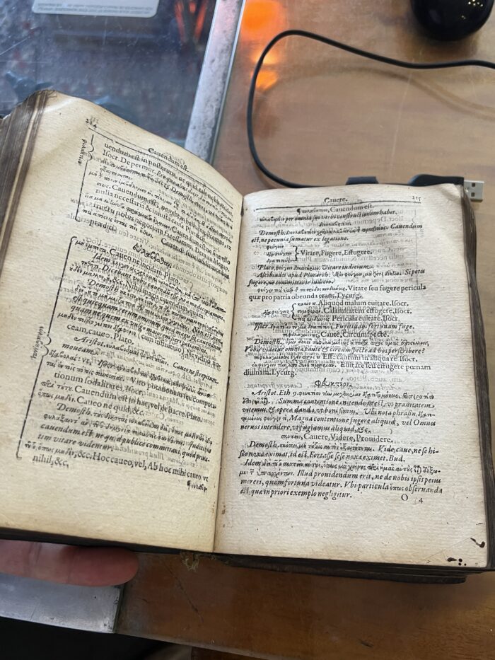 Livre relié cuir, Calligraphia Oratoria Linguae Graecae – Johannes Posselius (1584)