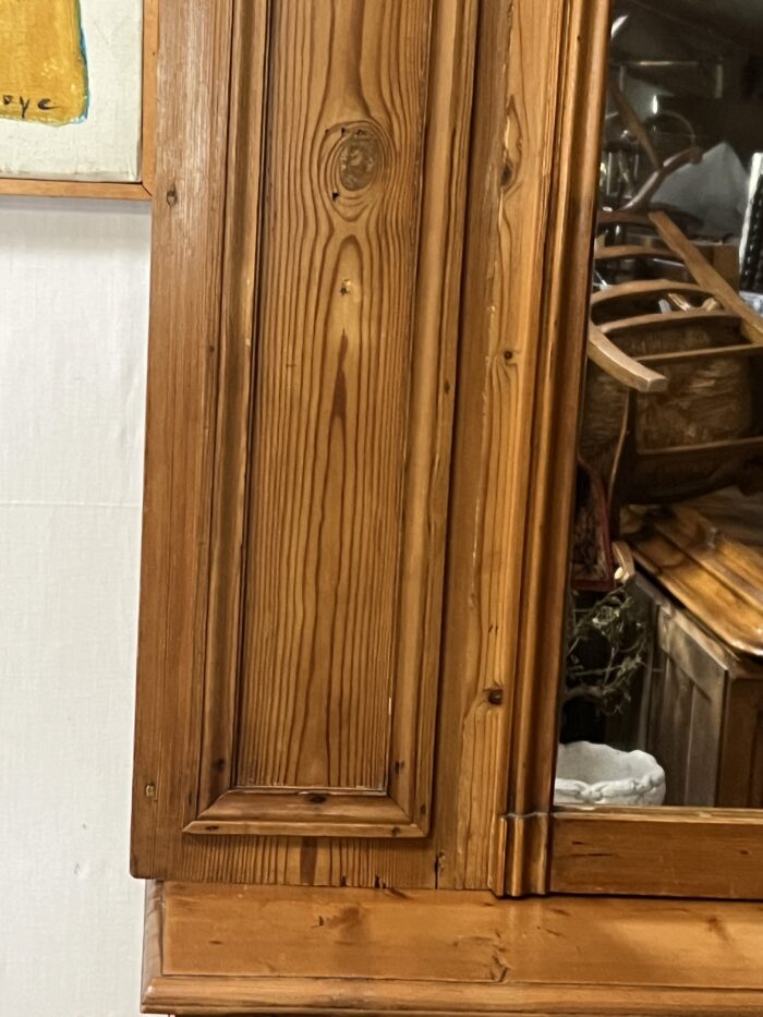 Joli trumeau en pitchpin, ancien vers la fin du XIXe siècle, 142 x 105 cm – Image 9