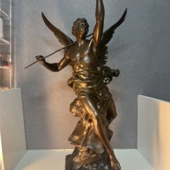Impressionnante sculpture allégorique en bronze à patine chocolat, signée Émile-Louis Picault (1833-1915)